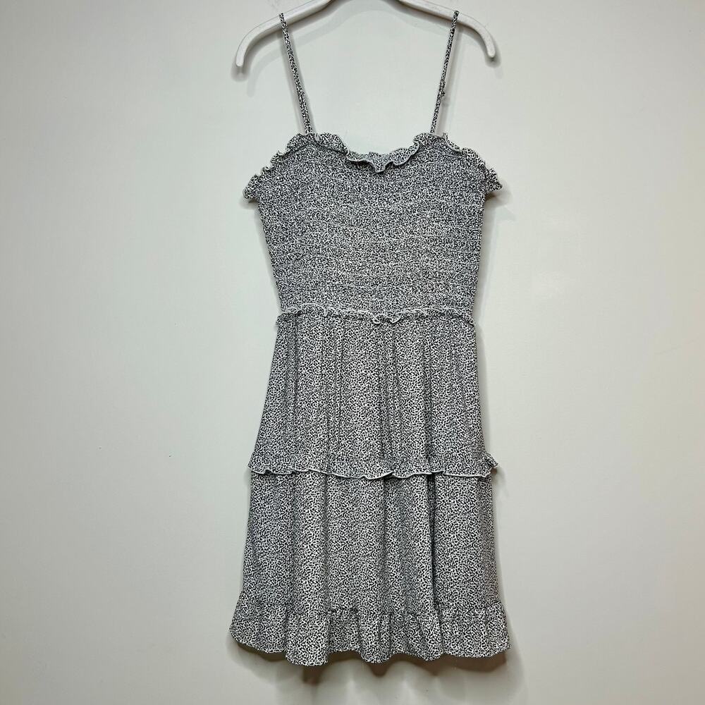 Sienna Sky Sleeveless Dress Size L Smocking Ruffles Peplum Hem